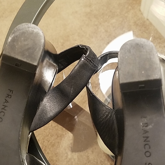 FRANCO SARTO shoes leather open toe wedge elegant - Picture 5 of 8